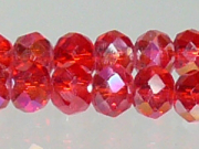 Kristallschliffperlen Rondell 8x6mm "Strawberry Jelly" (ca. 63 St.)