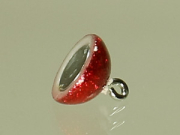 Super-Magnetverschluss Kugel 10mm mit Öse, Farbe Rot Glitzer