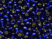 TOHO Round Beads 8/0 - 28DF Silver-Lined Frosted Cobalt (ca. 9,5g)