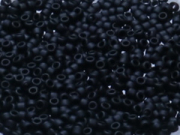 TOHO Round Beads 15/0 - 49F Opaque Frosted Jet (ca. 6g)
