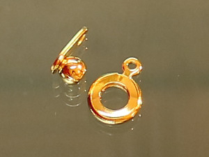 Druckknopf-Verschluss Gold-farben, mit Ösen, Ø 9x12,5mm