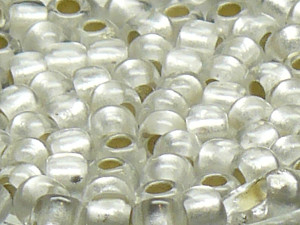 TOHO Round Beads 6/0 - 21F Silver-Lined Frosted Crystal (ca. 8g)