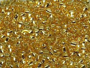 TOHO Round Beads 11/0 - 22 Silver-Lined Light Topaz (50g Vorteilspack)