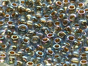 TOHO Round Beads 8/0 - 997 Gold-Lined Rainbow Light Sapphire (ca. 9,5g)