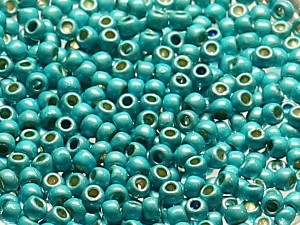 TOHO Round Beads 11/0 - PF582F PermaFinish Galvanized Frosted Arctic Blue (50g Vorteilspack)