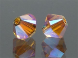 SWAROVSKI #5328 4mm Topaz Aurore Boreale 2x (203 AB2) Vintage