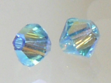 SWAROVSKI #5328 4mm Aquamarine Aurore Boreale 2x (202 AB2)