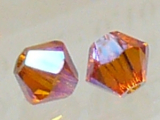 SWAROVSKI #5328 4mm Tangerine AB 2x (259 AB2) SONDERFARBE Vintage