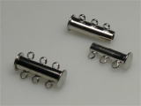 Magnet-Steckverschluss 3-reihig 20x10mm (LxB), Farbe: Platin