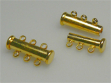 Magnet-Steckverschluss 3-reihig 10x20mm, Farbe: Gold