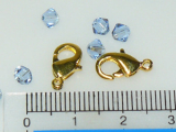 Karabinerverschlüsse 5 St., Farbe: Gold, ca. 6 x 12 mm Messing Nickel Free