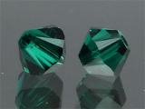 SWAROVSKI #5328 4mm Emerald Satin (205 SAT)  SONDERFARBE Vintage
