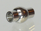 Magnetverschluss Zylinder Kugel 19x7/11mm Edelstahl, Farbe: Platin