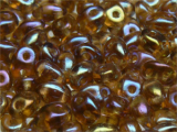 Preciosa Twin Pressed Beads 2.5x5mm Topaz Luster (ca.10g)