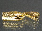Verschluss Schlangenkopf mit Haken, Farbe: Antik Gold, Größe LxB: 40x12mm, Ø innen: 6mm