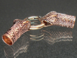 Verschluss Schlangenkopf mit Ring, Farbe: Antik Kupfer, Länge 75mm/ Ø 10mm innen