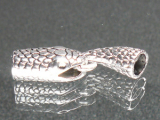 Verschluss Schlangenkopf mit Haken, Farbe: Antik Silber, Größe LxB: 40x12mm, Ø innen: 6mm