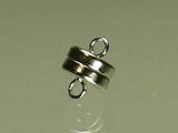 Super-Magnetverschluss flach 7x9,3mm (3,8mm), Material: Stahl, Farbe: Platin (3 St.)