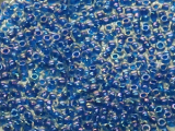 TOHO Round Beads 15/0 - 189 Caribbean Blue-Lined Luster Crystal (30g Vorteilspack)