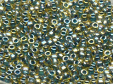 TOHO Round Beads 15/0 - 243 Opaque Emerald-Lined Topaz (ca. 6g)