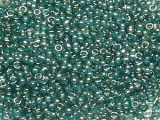 TOHO Round Beads 15/0 - 374 Trans-Lus Emerald Green/ Denim Blue (ca. 6g)